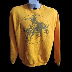 Large Crewneck Sweatshirt Cowboy Bronco Western 1990's Fleece